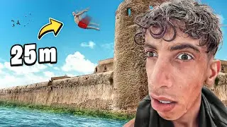 أصعب تحدي قفزة الموت - قفزة الأسطورية .. لا تقلدوها يحفظكم الله Cliff jumps 30m in Eljadida