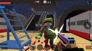Pixel Combat: Zombies Strike - Stable Portal - Classic Mode - 1-3 Waves In Subway #androidgameplay