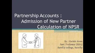 Partnership accounts - Admission of new Partner- Calculation of New profit sharing ratio