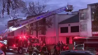 Firefighters battling large apartment fire in southwest Houston