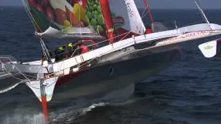 Pr&eacute;sentation de Lionel Lemonchois &agrave; bord du Maxi80 Prince de Bretagne