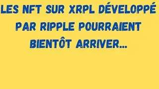 RIPPLE/XRP: LES NFT (JETON NON FONGIBLE) SUR XRPL D&Eacute;VELOPP&Eacute; PAR RIPPLE POURRAIENT BIENT&Ocirc;T ARRIVER!