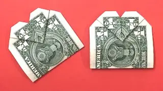 Easy Money Origami Heart Envelope Step by Step Tutorial, How to make Dollar Origami Heart Envelope