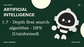 1.7 - Depth First Search (DFS) Algorithm | Artificial Intelligence Explained Simply