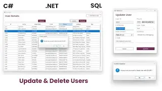 Update & Delete Users | C# .NET & SQL Database | User Management System | WinForms Tutorial