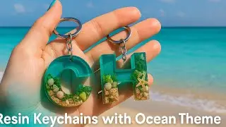 How to Make Ocean-Themed Resin Letter Keychains | DIY Beach Keychain Tutorial
