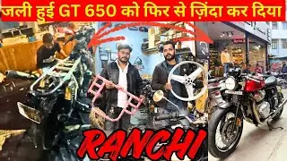 80% Fire Damaged GT 650 Restoration in Ranchi | Bullet Riders Ranchi 🔥 