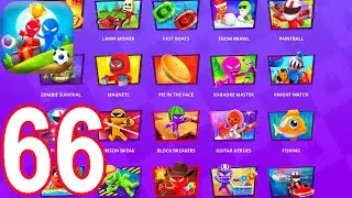 Stickman Party - Gameplay Walkthrough Part 66 - Random Funny MiniGames 1 2 3 4 Plyer Free New Update