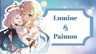 How I Draw Lumine & Paimon in my Style 💖 | Art Challenge | Genshin Fanart 
