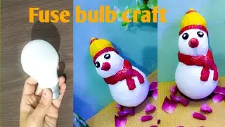 Fuse bulb craft# Snowman# Snowman with wall putty# making snowman