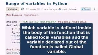 PYTHON Tutorial : Range of variables in Python