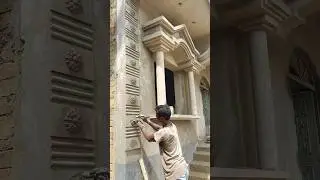 House Wall Kanna Design Plstering Sunflowers 🌻 ||#plastering #minishortvlog #shorts #youtubeshorts