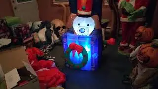 NEW FOR 2021 Christmas Airblown Inflatable 5ft Animated Dog In Box