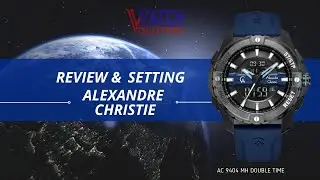 Review unboxing dan cara atur setting jam tangan Alexandre Christie 9404  MC sport rubber pria