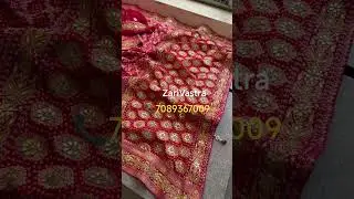 Pure Khaddi Georgette Banarasi,Zardozi Gota Pearl Work₹11,700#banarasisaree #bridalsaree#luxurysaree