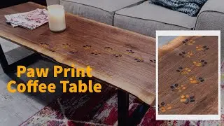 Paw Print Inlayed Coffee Table