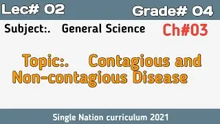 Ch#03/Lec#02/Topic: Contagious and Non contagious Disease/Class 04/General Science/Khan Toturial.