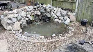 PART 3 - Aquascape Ecosystem Pond with waterfall & Intake Bay, concrete steps, walls and paving