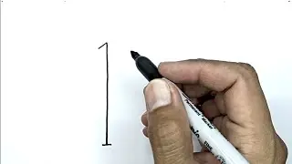How To Draw A Giraffe With Number 1 | Drawing Using Number