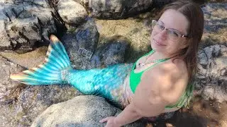 Mermaid Princess Destiny swims in cda lake part 2