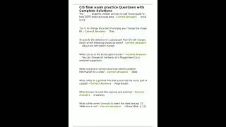 CIS final exam practice Questions with Complete Solutions pdf