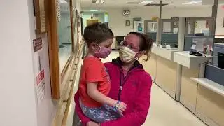 Annaliese Rings The Bell At UMass Memorial Children's Medical Center