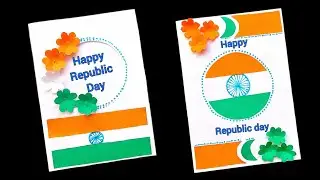 Happy Republic Day / Republic day greeting card / 26 january crafts / tricolour card #republicday 