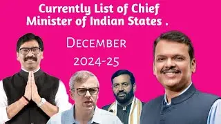 Current GK 2024-25  ll  List of Chief Minister Name and State 2025.