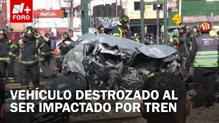 Tren embiste a automóvil en Eje 1 Oriente; conductor quedó atrapado