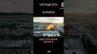 UPS Flight 2976 Animation vs Real Life #aviation #airplane #crash