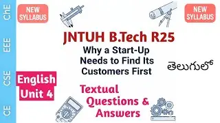 Why a Start-Up Needs to Find its Customers First Pranav Jain Text Qs I JNTUH R25 B.Tech  English