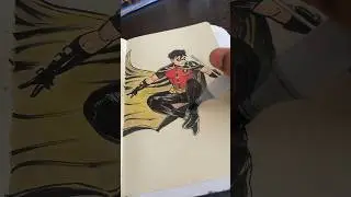 Drawing ROBIN with #copicmarkers !! 🎨🔥 #comicart #drawing #inksketch #shorts