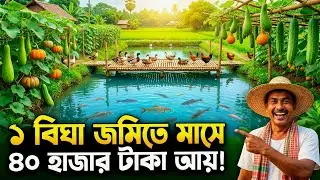 ১ বিঘা জমিতে মাছ, মুরগি ও সবজি চাষে মাসে ৪০ হাজার টাকা আয়! | Integrated Farming