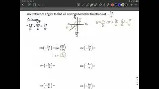 Find Coterminal Angle, Reference Angle, Evaluate six Trigonometric Functions