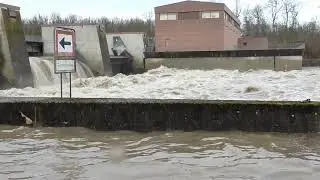 Januar Hochwasser 2021 Staustufe Dillingen/Donau
