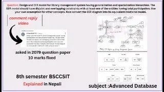 Library Management System EER Diagram into Relational Model | Advanced Database | BSc CSIT 8th Sem