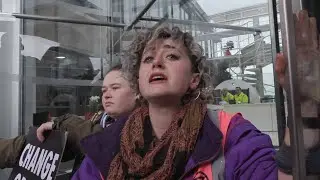 Watch Extinction Rebellion Youth Cambridge Glue themselves to Buildings and a Police Van