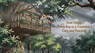 Slow Living: Rainy Day in a Treehouse | Cozy and Peaceful | Ghibli Vibes