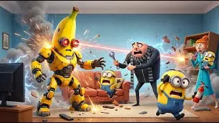 MINION Meet a FUNNY BANANA ROBOT in the LIVING ROOM 🤖🍌 | Funny Minion Cartoon