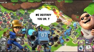 Boom Beach Dr  T base Laser Ranger + Mechs clutch attack  #BoomBeach #DrT #LaserRanger #BoomBeachTip