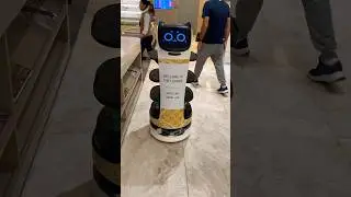 Robot serving water & fruit at Sharjah airport lounge#robot #sharjah #airport #foryou #viral #dubai