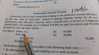 compound Journal Entries 11th Accountancy
