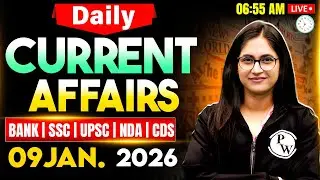 Current Affairs Today | 09 January 2026 Current Affairs | Daily Current Affairs | by Sushmita Ma'am