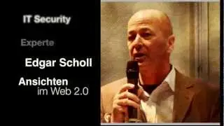 IT Sicherheitsexperte Edgar Scholl gibt Moderator Harry Flint seine Ansichten im Web 2.0
