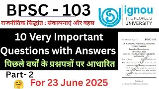 BPSC 103 Important questions answer for June2025  session part 2| BPSC 103 previous year solution
