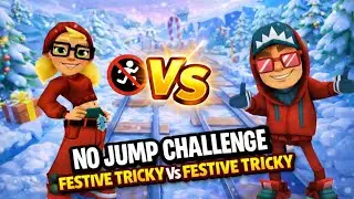 Subway Surfers No Jump Challenge 😱 | Festive Jake VS Festive Tricky 🎄🔥 Who Is Best?