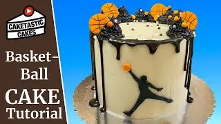 A Basketball themed Cake with Homemade Decorations! A Cake Tutorial