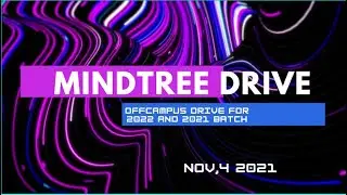 Mindtree Off Campus drive for 2021 and 2022 batch I Mindtree Hiring 2022 Batch.