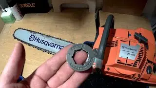 Замена звездочки Husqvarna 395 xp, разборка сцепления, смазка, а затем сборка.
