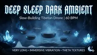Tibetan Meditation and Sleeping Music (60 BPM) | Tibetan Bowls + Deep Sub Bass | (Black Screen)